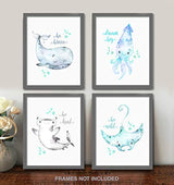 Confetti Fox Sea Nursery Pictures Wall Art Decor