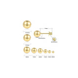 Aretes chapados en oro de 18 quilates con bola de plata