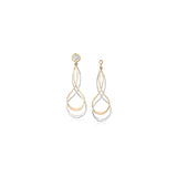 Aretes colgantes oro amarillo de 14 quilates para muejer