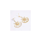 Aretes colgante con diseño luna y estrella para mujeres