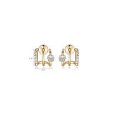 Aretes tipo dormilona triples chapados en oro de 14 quilates