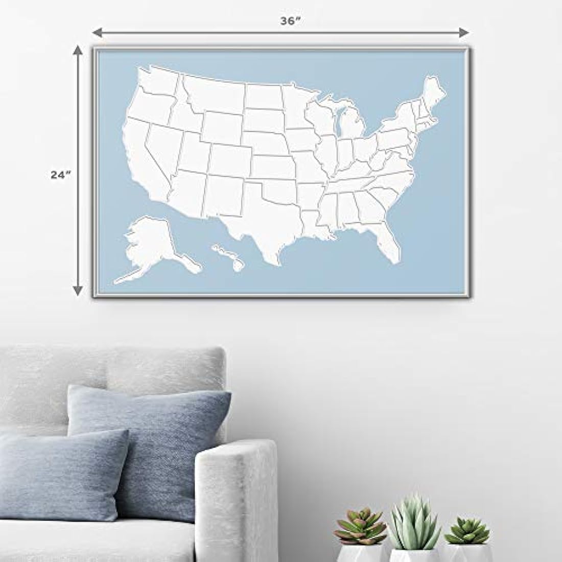 1DEA.me USA - Cuadro de Mapa de fotos de 50 estados de USA