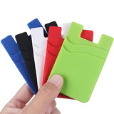 Portatarjetas para la parte trasera del teléfono, bolsa de silicona para guardar tarjetas de crédito para todos los teléfonos inteligentes