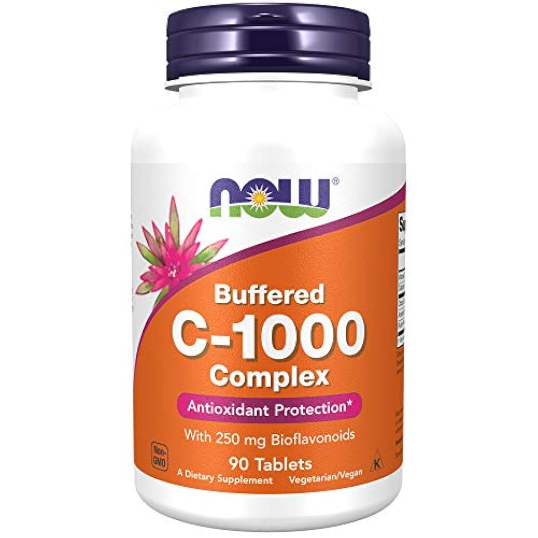 Suplementos NOW, complejo de vitamina C-1000 con 250 mg de bioflavonoides, amortiguado, protección antioxidante*, 90 tabletas