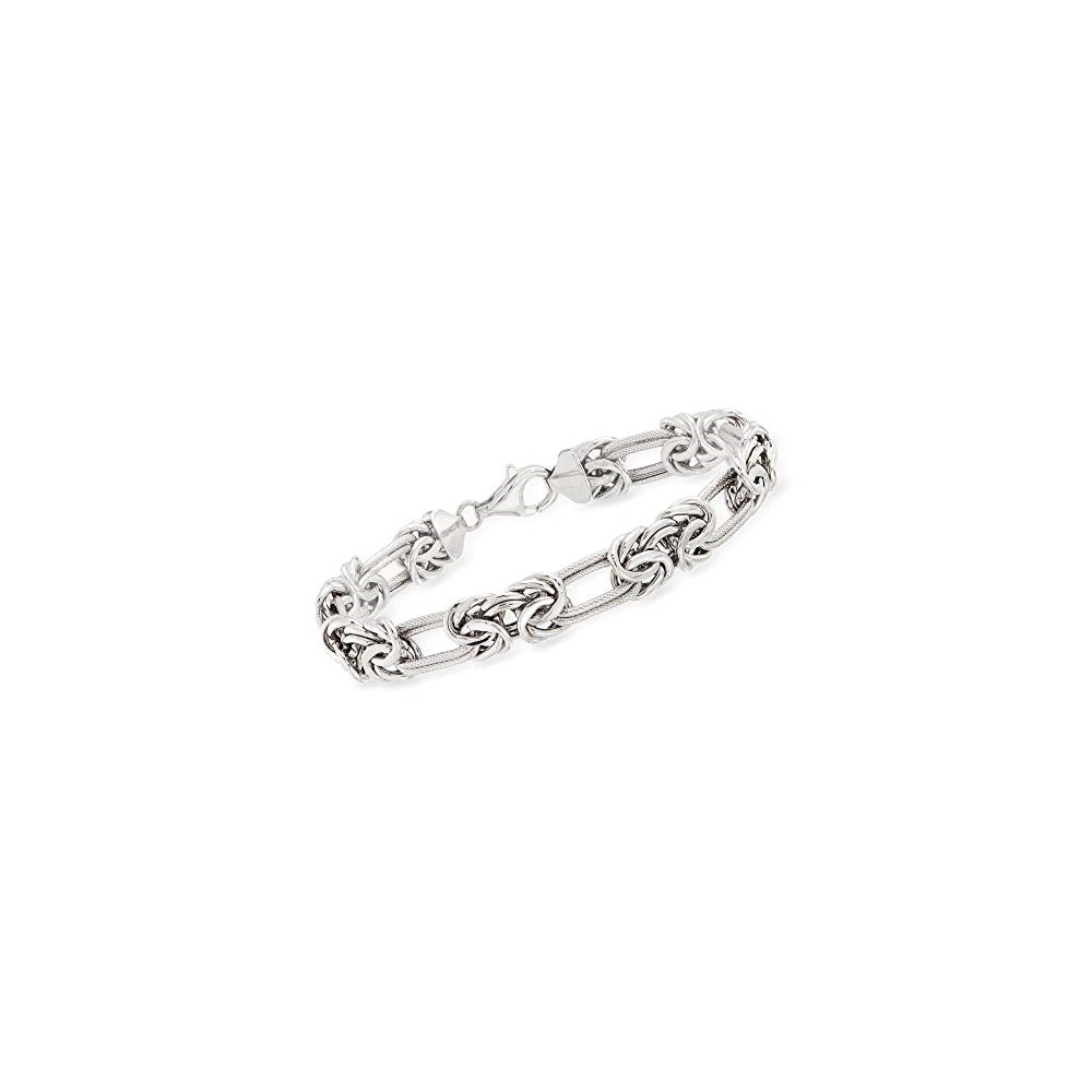 Pulseras  bizantina de doble eslabón de plata de ley