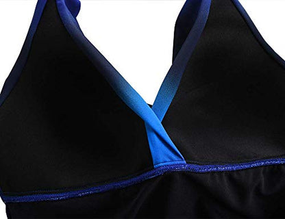 Traje de baño tankini para mujer con cuello