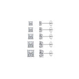 Aretes chapados en oro blanco de 18 quilates con circonita