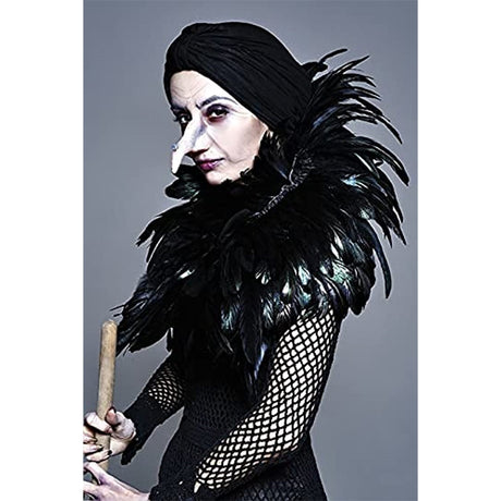 Disfraces - Poncho de plumas estilo victoriano