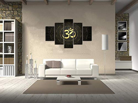 Cuadro Lienzo 5 Pieces Buddha OM Yoga