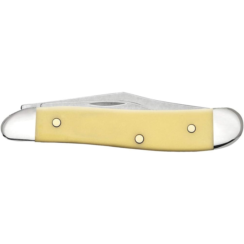 Cuchilla de bolsillo para defensa y caza color amarillo