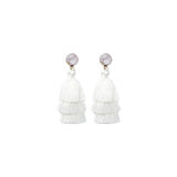 Aretes en capas de borla coloridos para mujer