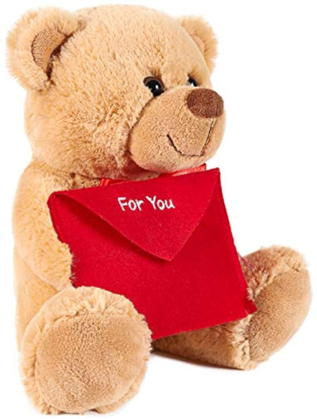 Peluche diseño de Oso con sobre rojo, 9.1 in, Brubaker