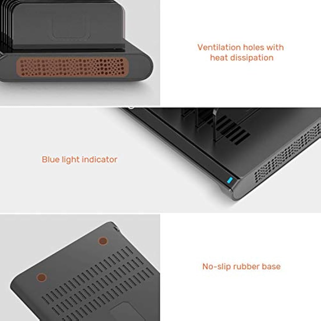 Estación de carga USB para 10 puertos con 2,4 A/negro/60 W.