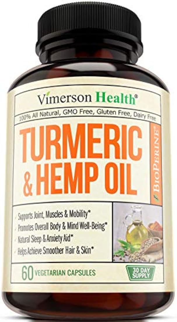 Curcumina  cúrcuma con aceite de cáñamo en polvo y bioperina.