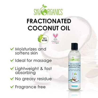 Aceite de coco fraccionado por Sky Organics (8 onzas)