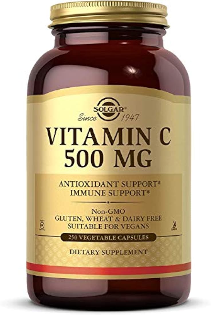 Solgar - Vitamina C 500 mg, 250 Cápsulas Vegetales - Apoya la Salud Cardiovascular