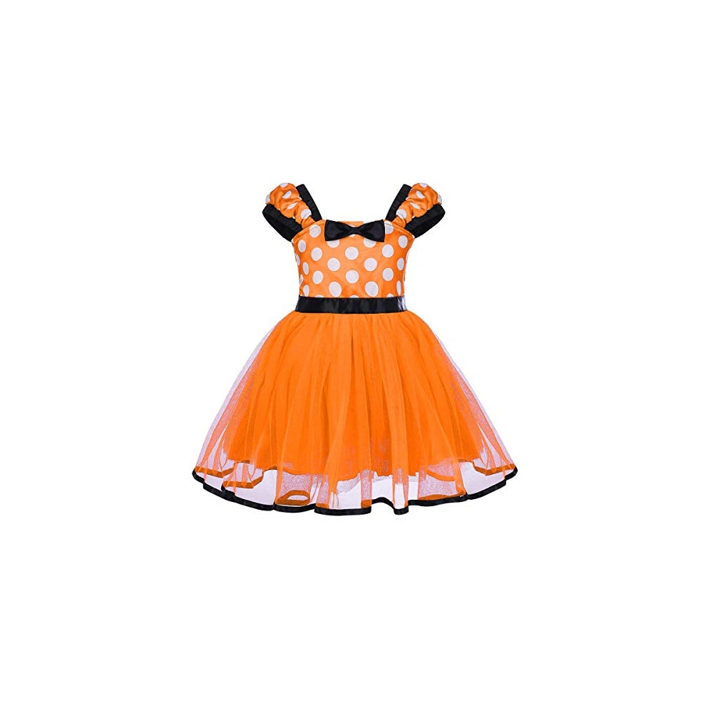 Disfraces  de princesa con lunares naranja talla 2 años