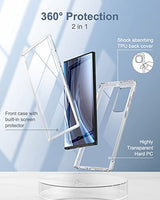 SURITCH Compatible con Galaxy S22 Ultra Clear Case 5G, [Protector de pantalla integrado] Protección de cuerpo completo Carcasa dura + TPU suave parachoques a prueba de golpes Funda resistente para Samsung Galaxy S22 Ultra 6.8 pulgadas (transparente)