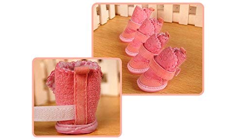 URBEST Dog Shoes with Hook Loop Closure Booties Pet Dog Chihuahua Shoes Boots, 4Pcs