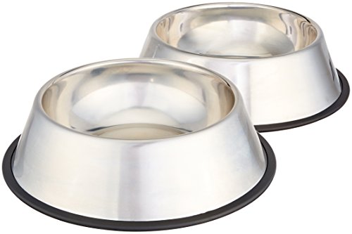 Tazón para perros de acero inoxidable AmazonBasics