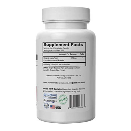 Superior Labs orgánicos Maca 100% puro peruana nongmo