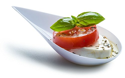 Mini platos de postre Cucharas de degustación blancas