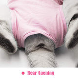 TRAJE de recuoercaion profesional para gatos para heridas abdominales y enfermedades de la piel, alternativa de cuello electrónico para gatos y perros, después de la cirugía, antilamer y recomendado por veterinarios (rosa, L