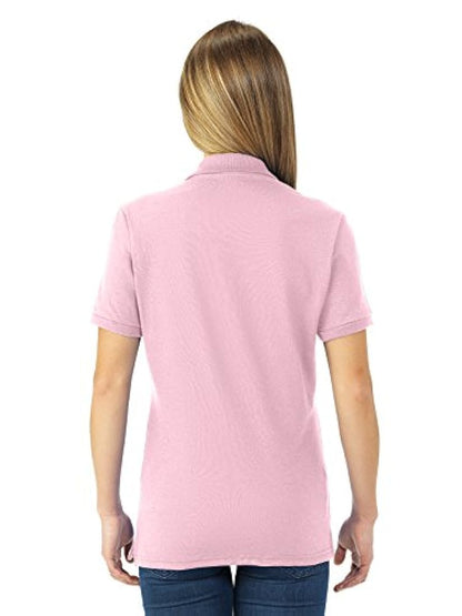 Camisa polo de manga corta para mujer color blanco. Jerzees