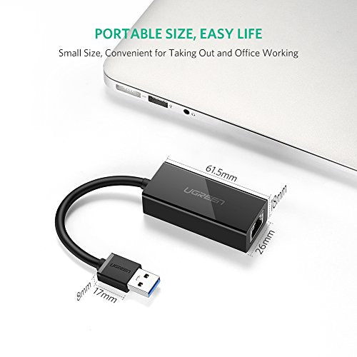 Adaptador de red USB 3.0 a color negro