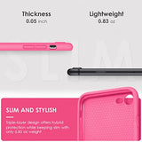 DTTOCASE - Funda para iPhone SE 2022/2020, iPhone 8, iPhone 7, funda de silicona líquida para iPhone SE 8 7 de 4.7 pulgadas, funda protectora suave y sedosa colorida para niñas y mujeres, color rojo rosa
