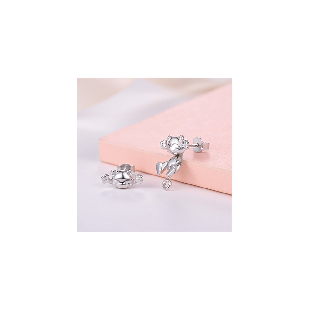 Aretes de plata con diseño para mujeres