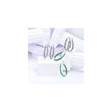 Aretes colgantes de argolla con varilla de plata para mujer