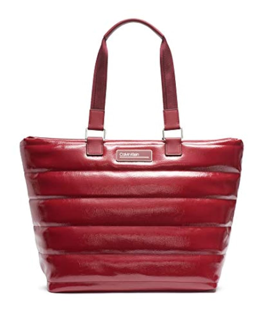 Bolso de nailon de piel sintética rojo, Calvin Klein