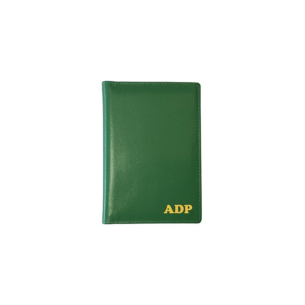 Porta Documentos y Tarjetas de piel para pasaporte verde