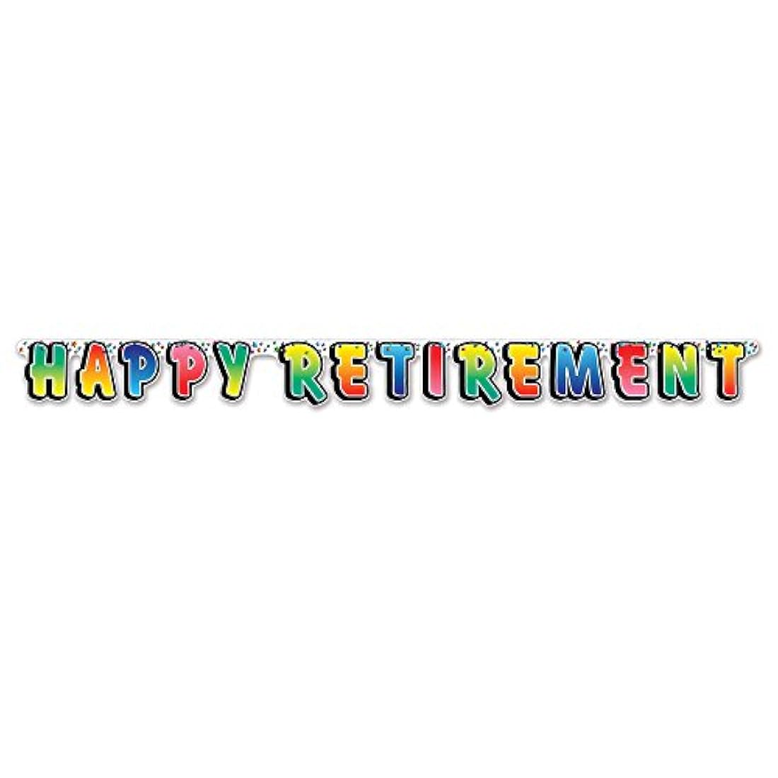 Happy Retirement Streamer, 5.0 in x 5.0 ft, Multicolor