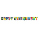 Happy Retirement Streamer, 5.0 in x 5.0 ft, Multicolor