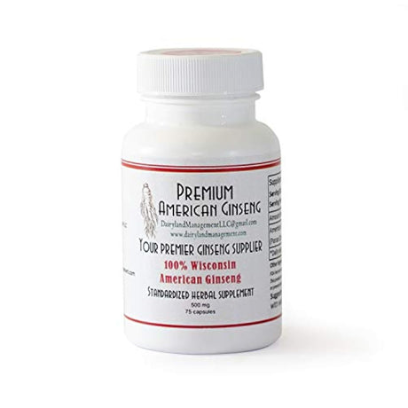 Cápsulas de ginseng 100% auténticas americanas, 500 mg.