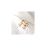 Aretes colgantes de aro contra el mal de ojo para mujer