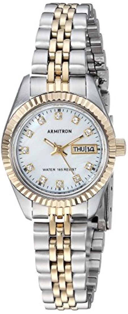 reloj  brasalete, dos tonos de cristal