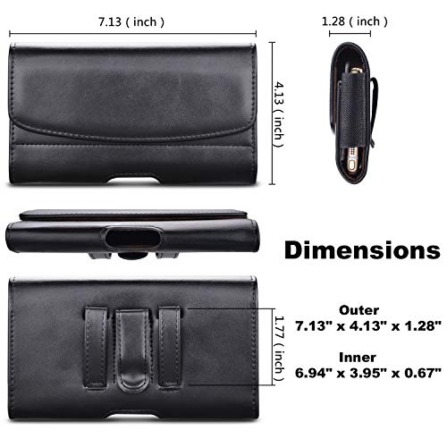Takfox Funda de piel para Samsung Galaxy Note 20 Ultra S22 Ultra S21+ S20 S10 A12 A13 A02S A03S A32 A42 A52, iPhone 13 Pro Max 12 11 SE XR 8 7+ con clip de cinturón de piel, funda para tarjetas, color negro