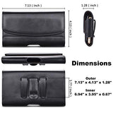 Takfox Funda de piel para Samsung Galaxy Note 20 Ultra S22 Ultra S21+ S20 S10 A12 A13 A02S A03S A32 A42 A52, iPhone 13 Pro Max 12 11 SE XR 8 7+ con clip de cinturón de piel, funda para tarjetas, color negro