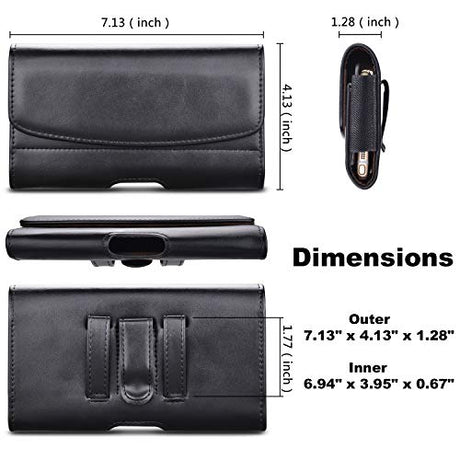 Takfox Funda de piel para Samsung Galaxy Note 20 Ultra S22 Ultra S21+ S20 S10 A12 A13 A02S A03S A32 A42 A52, iPhone 13 Pro Max 12 11 SE XR 8 7+ con clip de cinturón de piel, funda para tarjetas, color negro