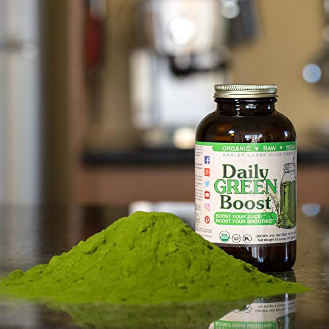 Daily Green Boost 8oz orgánico crudo Vegan GF USA