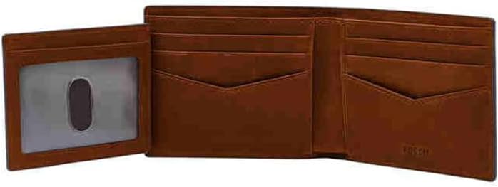 Billetera de cuero bifold con ID de Fossil, Modelo ML4397210