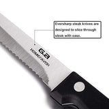 G.a HOMEFAVOR - Cuchillo para carne, acero inoxidable,negro