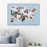 1DEA.me USA - Cuadro de Mapa de fotos de 50 estados de USA