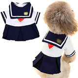 Disfraz traje de marinero para mascota, diseño de nudo rojo con lazo, falda cálida para gatos y perros, S