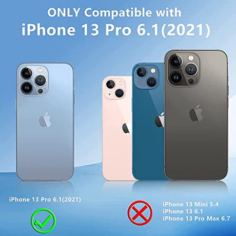 JUSTCOOL Funda magnética para iPhone 13 Pro, [no amarillea] [Protección contra caídas de grado militar] Funda delgada delgada y transparente para iPhone 13 Pro de 6.1 pulgadas (transparente magnética)