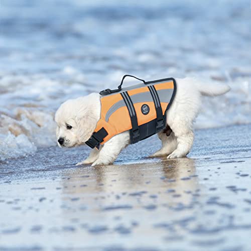 EMUST Chalecos salvavidas reflectantes para perros pequeños, medianos y grandes, chalecos salvavidas para perros con alta flotabilidad
