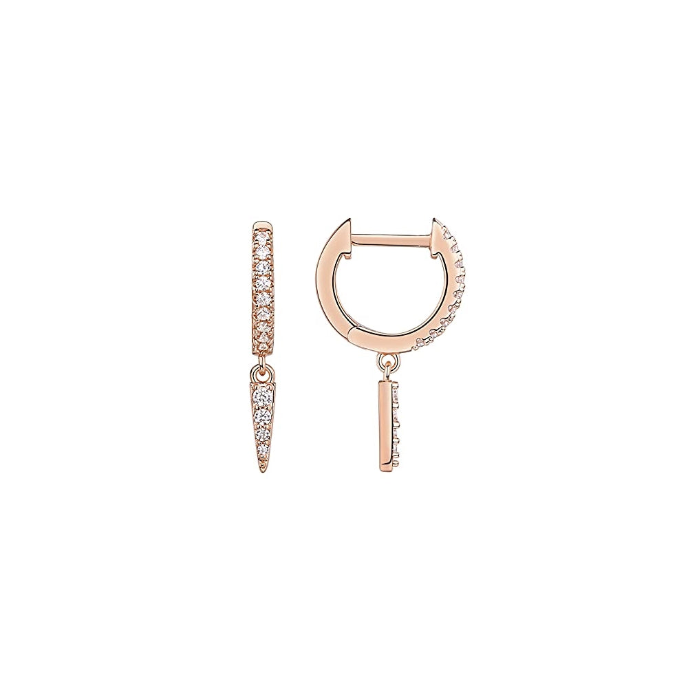 Aretes colgantes de plata para mujer chapados en oro